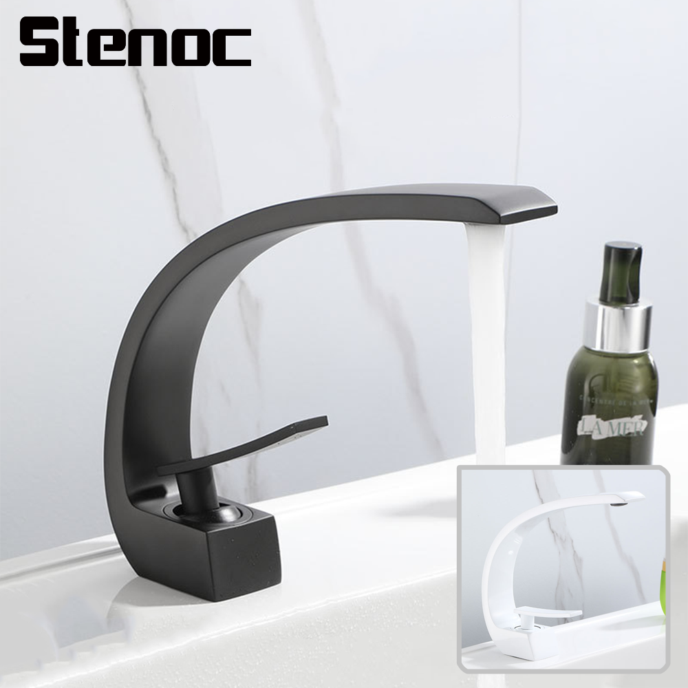블랙/화이트 곡선 디자인 세면대 수도꼭지 욕실 물 믹서 - Silicone Tap Washer 리뷰 및 가격
