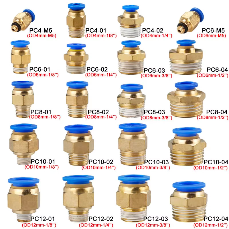 10/50개 공압 피팅 에어 커넥터 PC 4mm 6mm - Compression Fitting Brass 리뷰 및 가격